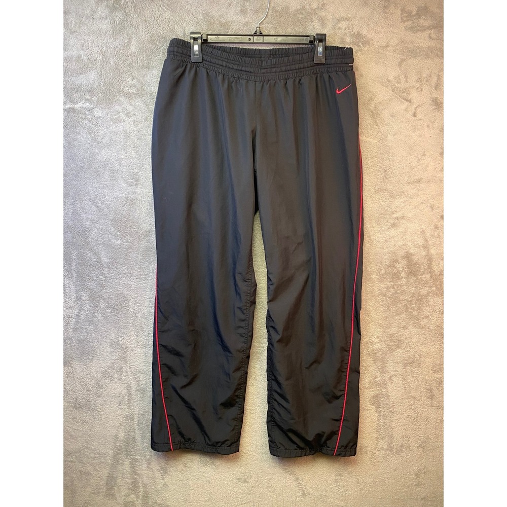 Nike The Athletic Dept Black‎ Red Piping Track Pants Joggers Boys Size L 12-14
